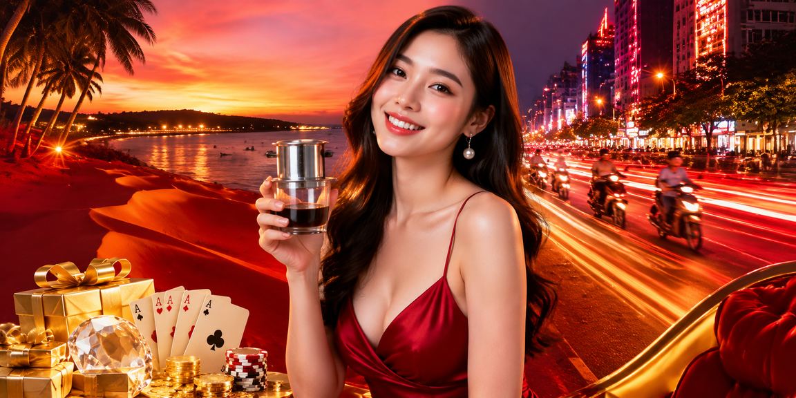 Người dùng Mũi Né thưởng thức cà phê và theo dõi khuyến mãi VIP trên d80